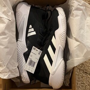 adidas Men's Black and White Athletic Tennis Shoes